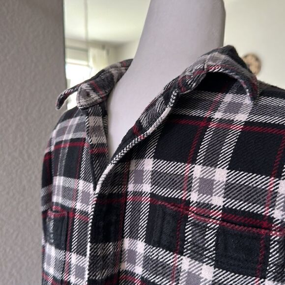 G.H. Bass & Co. Fireside Flannels Long Sleeve Button Down Shirt Plaid Shacket M - Picture 3 of 10